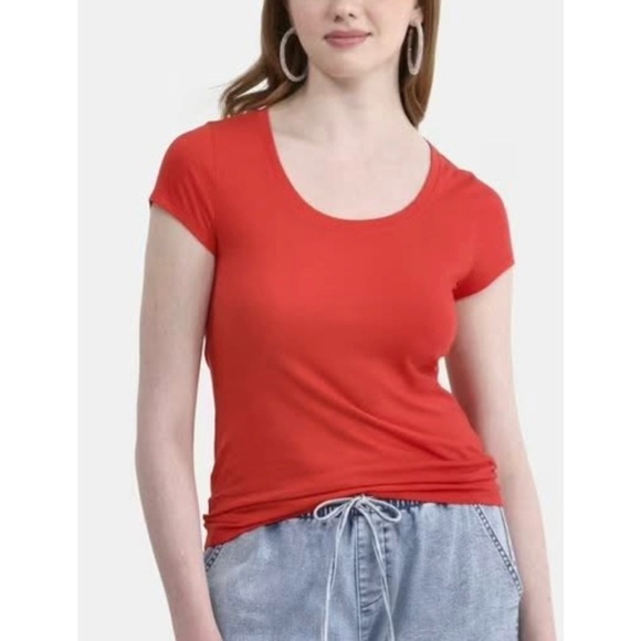 Carole Little Tops - Carole Little Scoop Neck Pima Cotton Tee